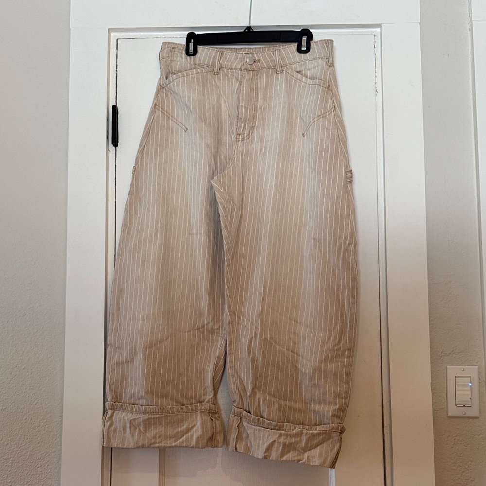 Pilcro Beige Striped Pants